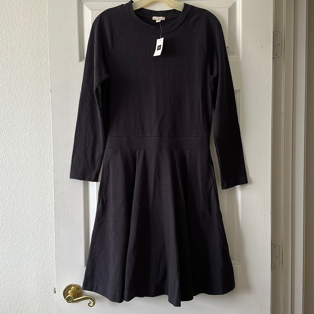 Gap Fit and Flare Cotton Long Sleeve Dress Size Small